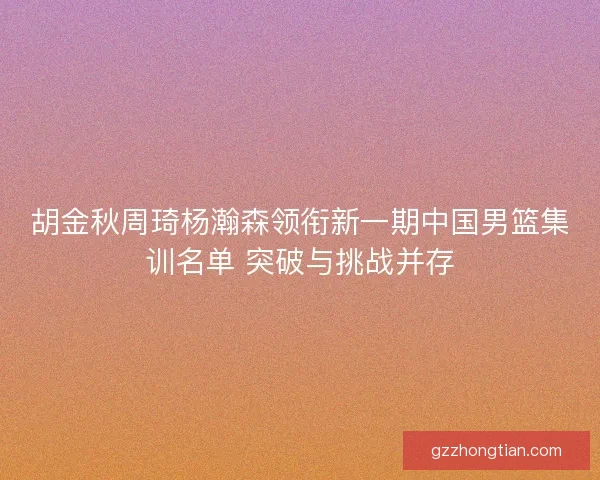 胡金秋周琦杨瀚森领衔新一期中国男篮集训名单 突破与挑战并存
